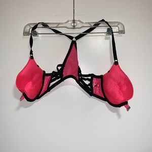 Rue21 Pink and Black Push-Up Padded Bra